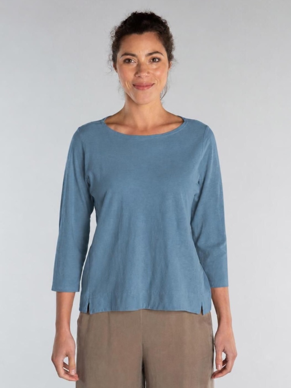 Cutloose Side Panel Boatneck Tidal Blue Top - Size M